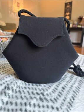 Stuart Weitzman Black Hexagon Mini Crossbody